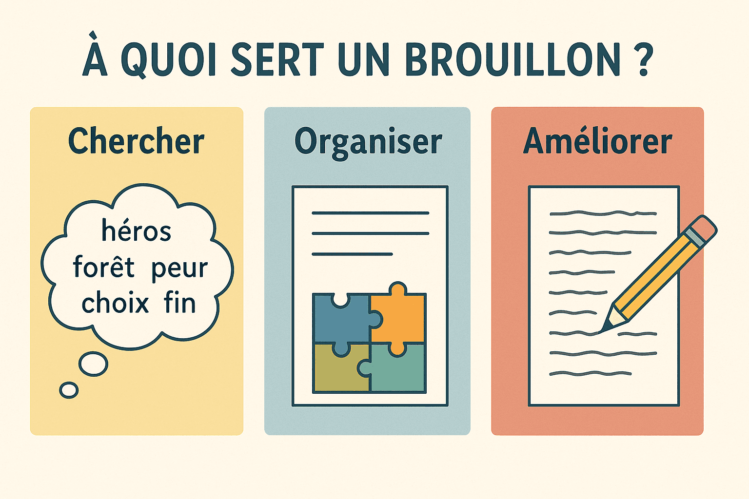 Organiser ses brouillons pour les écrits